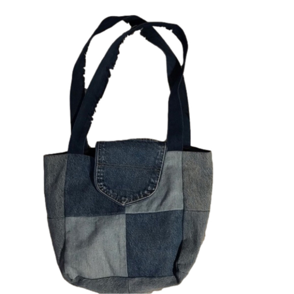 𝅺HOMEMADE denim jean purse handbag.